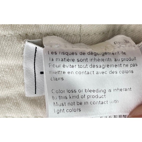 AUTHENTIC VINTAGE 07P CHANEL POCKET LOGO COTTON IVORY SLIM JEANS PANTS SIZE 38 - Picture 8 of 9